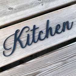 Mot Décoratif Cuisine, Dressing, Welcome, Home? Décoration Murale Lettrage Relief. Mot Géant 3D Plexi Noir 27, 57ou 80 cm