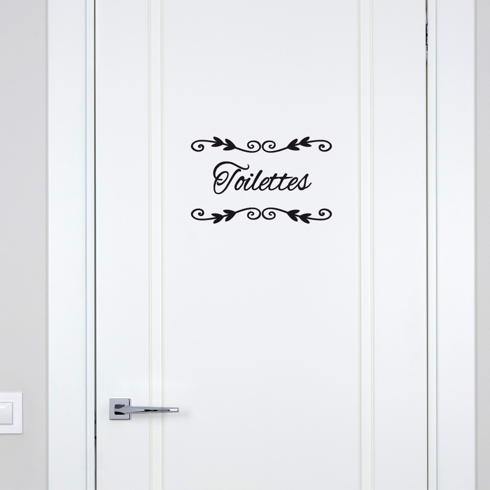 STICKER PORTE TOILETTES DECO CHIC (I0296)