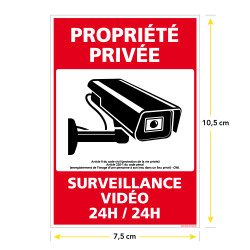 Panneau propriété privé surveillance vidéo