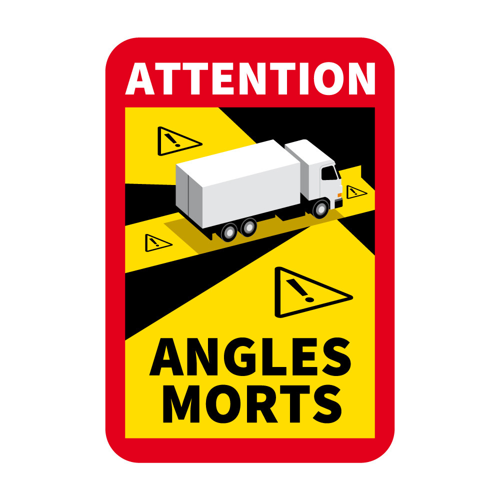 Autocollants Attention Angles Morts Poids Lourds