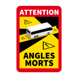 Autocollants Attention Angles Morts Autobus