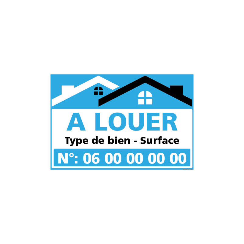 PANNEAU A LOUER PERSONNALISABLE BLEU AKYLUX 3,5mm - 600x400mm (G1471)