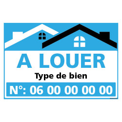 PANNEAU A LOUER PERSONNALISABLE BLEU AKYLUX 3,5mm - 600x400mm (G1473)