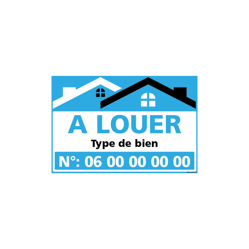 PANNEAU A LOUER PERSONNALISABLE BLEU AKYLUX 3,5mm - 600x400mm (G1473)