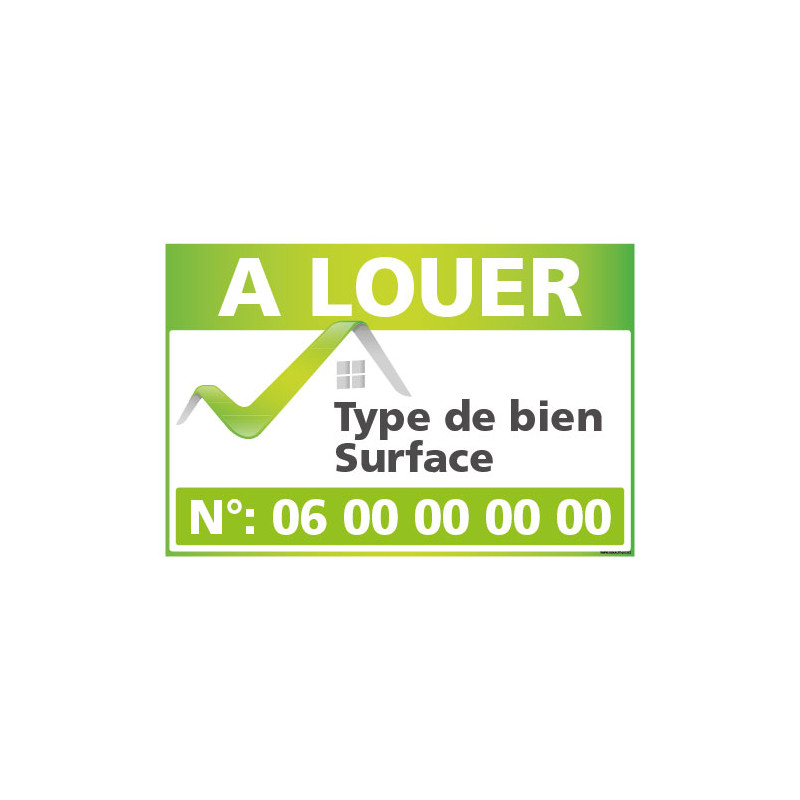 PANNEAU A LOUER PERSONNALISABLE VERT AKYLUX 3,5mm - 600x400mm (G1475)