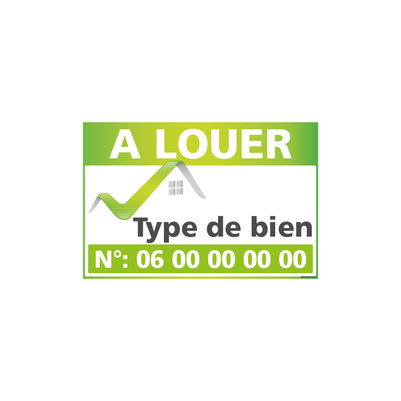 PANNEAU A LOUER PERSONNALISABLE VERT AKYLUX 3,5mm - 600x400mm (G1477)