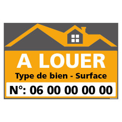 PANNEAU A LOUER PERSONNALISABLE ORANGE AKYLUX 3,5mm - 600x400mm (G1479)