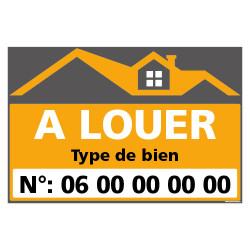 PANNEAU A LOUER PERSONNALISABLE ORANGE AKYLUX 3,5mm - 600x400mm (G1481)