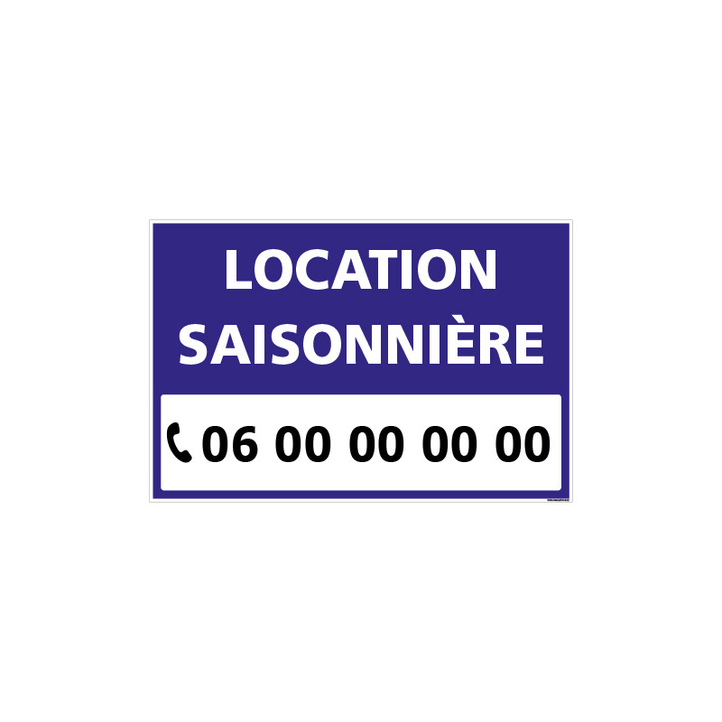 PANNEAU LOCATION SAISONNIERE PERSONNALISABLE - AKYLUX 3,5mm - 600x400mm (G1482-PERSO)