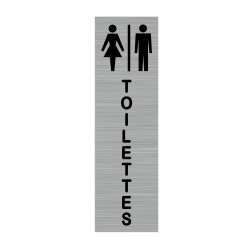 Plaque murale rectangulaire avec signalétique Toilettes Femmes Hommes