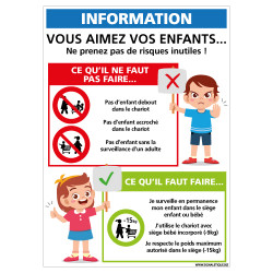 PANNEAU INFORMATIF SUR LES RISQUES INUTILES AVEC LES ENFANTS (G1504)