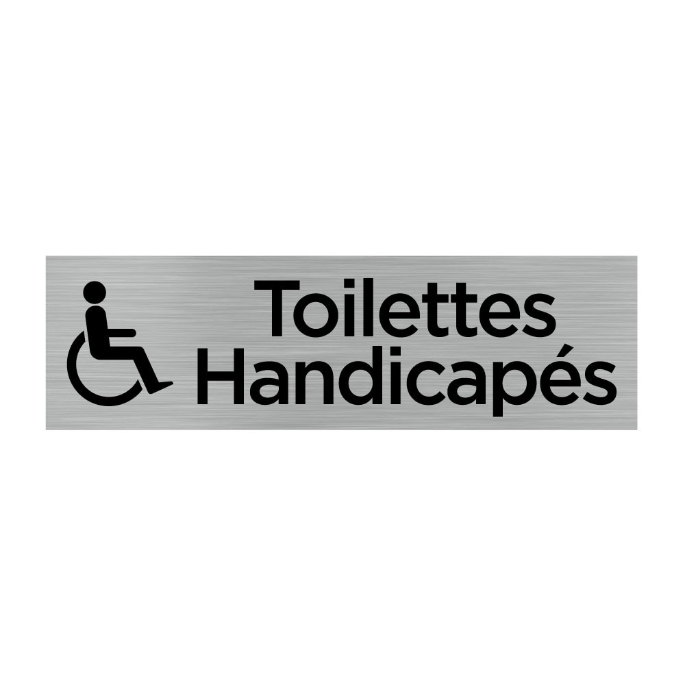 Plaque murale rectangulaire avec signalétique Toilettes Handicapés