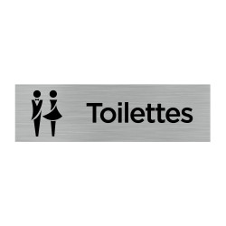 Plaque murale rectangulaire avec signalétique Toilettes Hommes Femmes