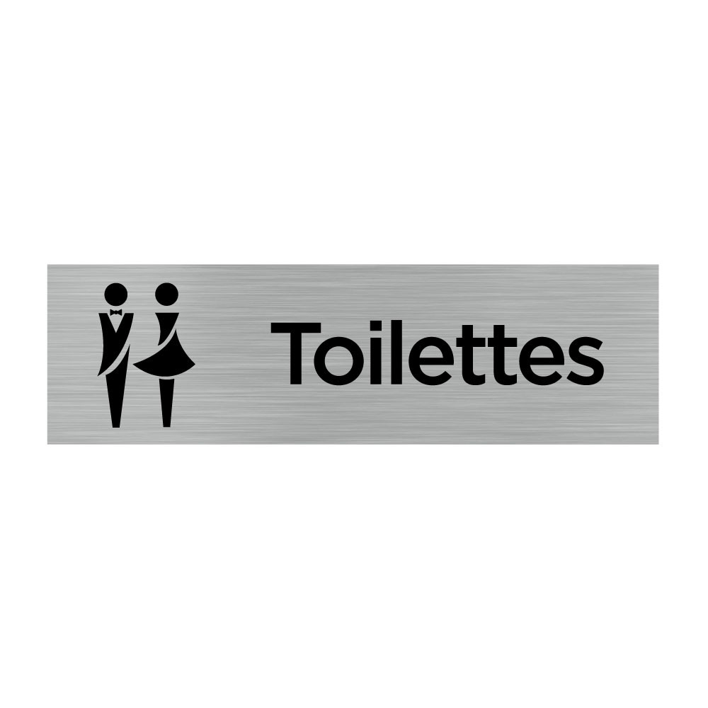Plaque murale rectangulaire avec signalétique Toilettes Hommes Femmes