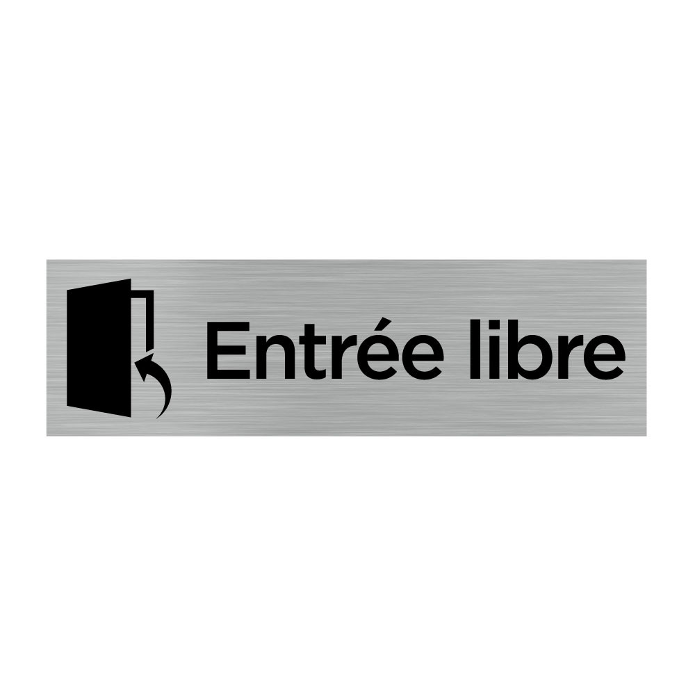 Plaque murale rectangulaire avec signalétique Entrée libre Plaque murale rectangulaire avec signalétique Entrée libre