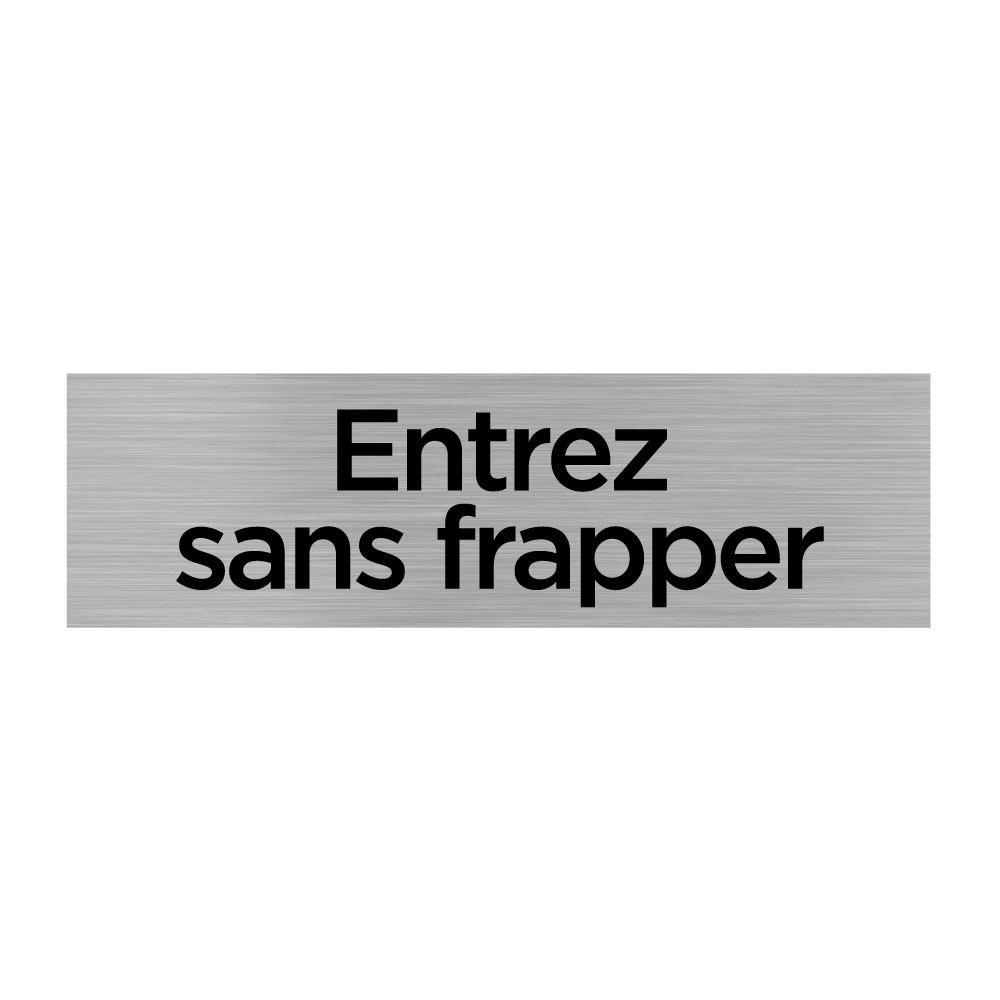 Plaque murale rectangulaire avec signalétique Entrez sans frapper Plaque murale rectangulaire avec signalétique Entrez sans frapper