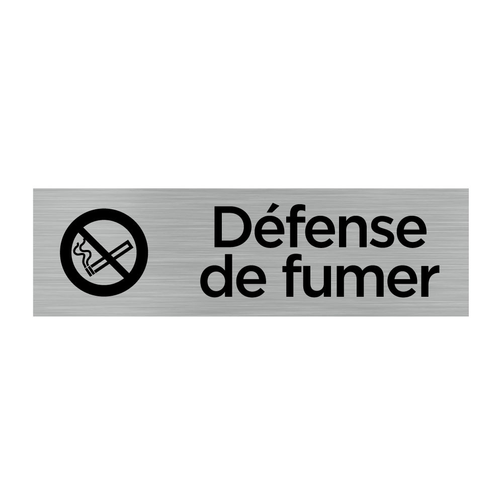 Plaque murale rectangulaire avec signalétique Défense de fumer