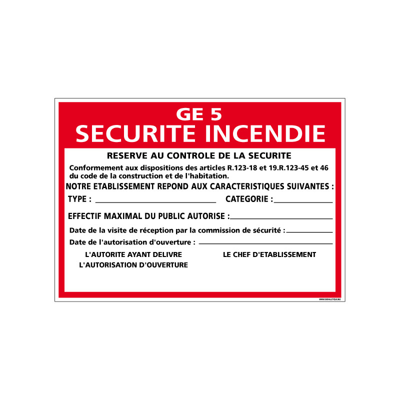 Panneau Consignes GE Securite incendie (A0573)