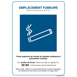 Panneau EMPLACEMENT FUMEUR (N0024)