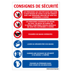 PANNEAU CONSIGNES DE SECURITE - COVID-19 - CORONAVIRUS (E0714)