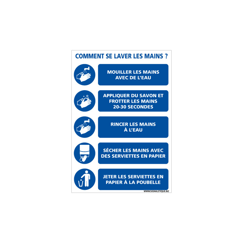 PANNEAU INFORMATIF - COMMENT SE LAVER LES MAIN EN PERIODE D'EPIDEMIE DE COVID-19 (E0715)