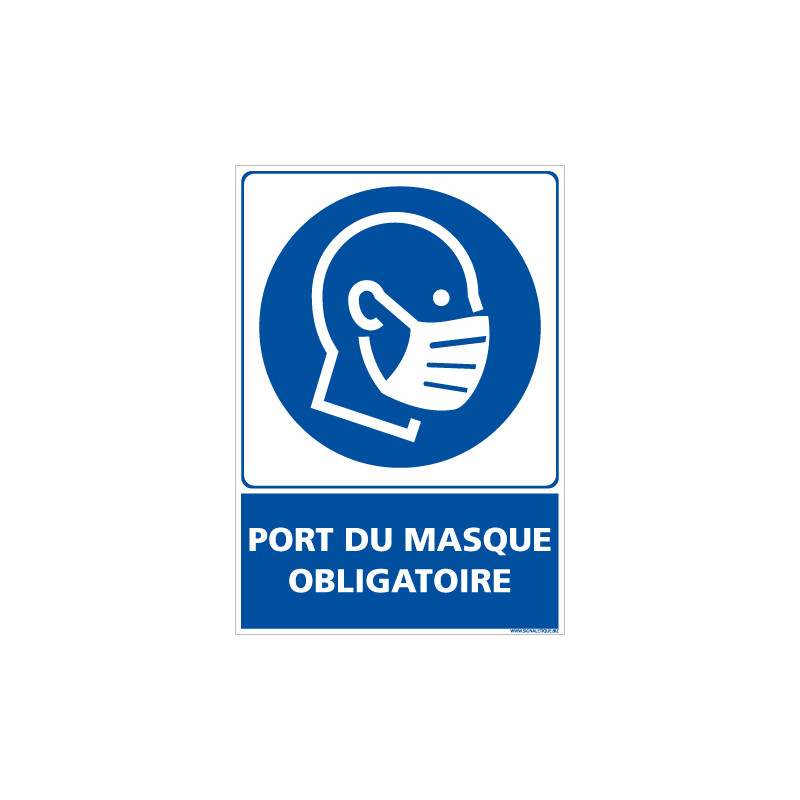 PANNEAU OBLIGATION DE PORTER UN MASQUE POUR DES MESURES D'HYGIENE (E0727)