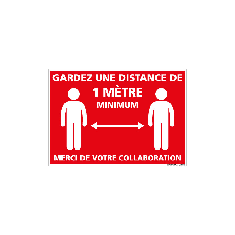 PANNEAU SIGNALETIQUE COMMERCES ENTREPRISE MAGASIN COVID19 - DISTANCE DE SECURITE DE 1M MINIMUM A RESPECTER POUR VOTRE SECURITE (