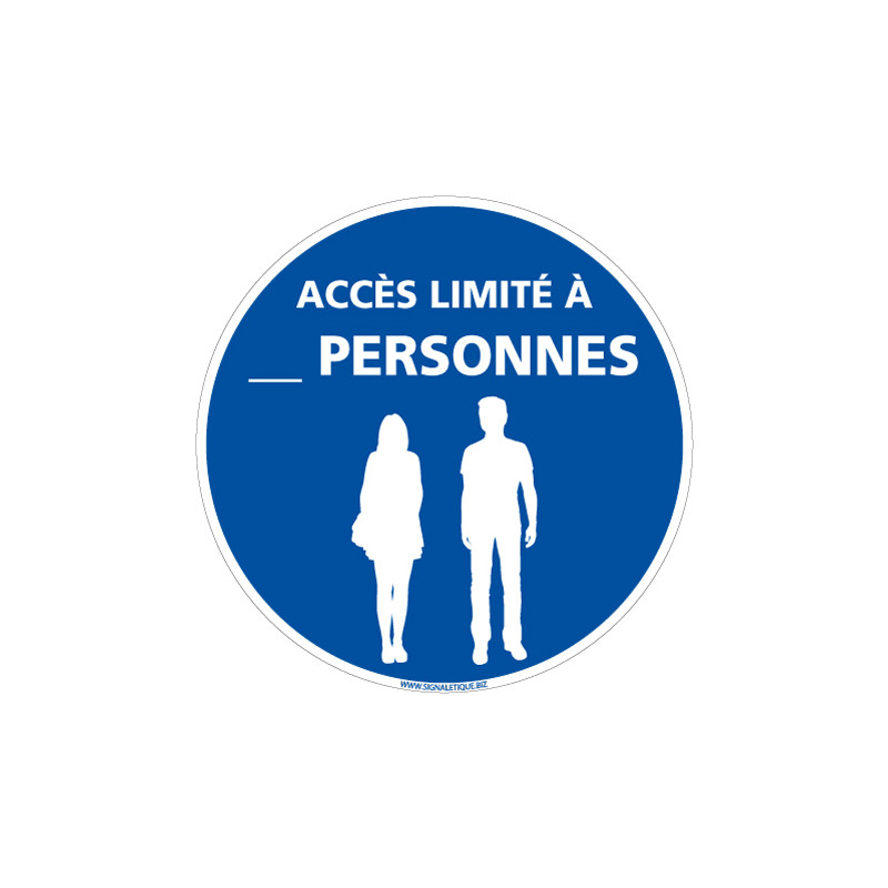 SIGNALISATION COVID19 - ACCES LIMITE AUX PERSONNES - NOMBRE PERSONNALISABLE (E0746-PERSO)