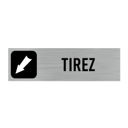 Plaque de porte rectangulaire Tirez