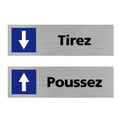 Plaque de porte rectangulaire Tirez, poussez