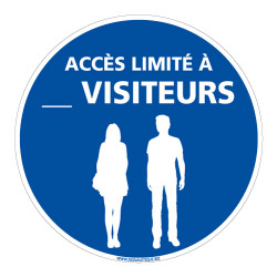 PANNEAU DE SIGNALISATION CORONAVIRUS - ACCES LIMITE AUX VISITEURS - NOMBRE PERSONNALISABLE (E0749-PERSO)