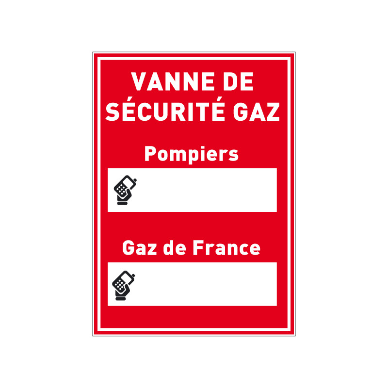 Panneau VANNE DE SECURITE GAZ (A0579)