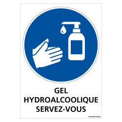 ADHESIF DE SIGNALISATION LAVAGE DES MAINS GEL HYDROALCOOLIQUE (E0754)