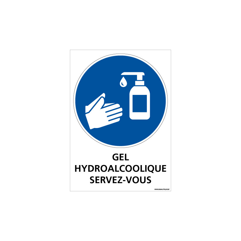 Panneau Gel hydroalcoolique servez-vous - A4 ou A5