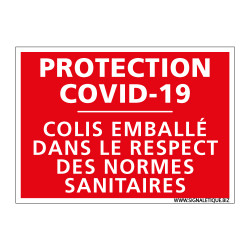 PANNEAU PREVENTIF SUR LA PROTECTION DU COVID-19 - COLIS EMBALLE DANS LE RESPECT DES NORMES SANITAIRE (G1558)
