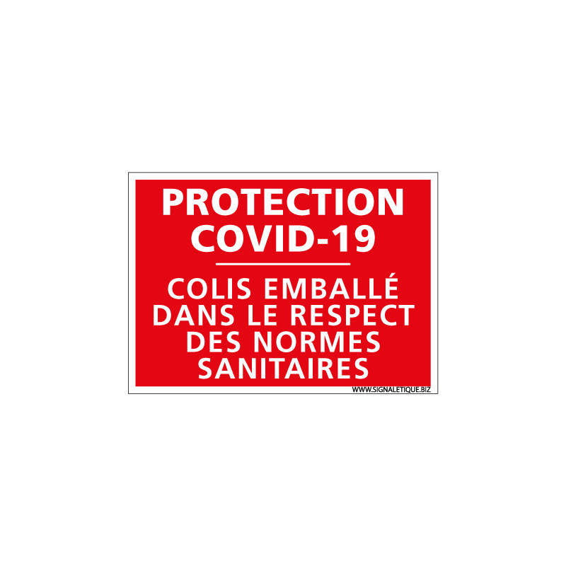 PANNEAU PREVENTIF SUR LA PROTECTION DU COVID-19 - COLIS EMBALLE DANS LE RESPECT DES NORMES SANITAIRE (G1558)