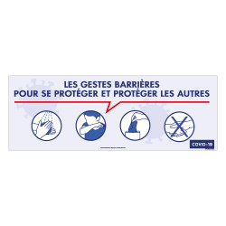 PANNEAU PREVENTIF COVID19 - LES GESTES BARRIERES POUR SE PROTEGER ET PROTEGER LES AUTRES CONTRE LE CORONAVIRUS (G1566)