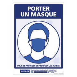 PANNEAU PREVENTION COVID19 - PORTER UN MASQUE (G1570)