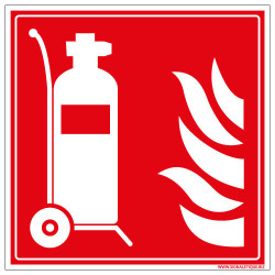 PANNEAU INCENDIE EXTINCTEUR SUR ROUES (A0591)