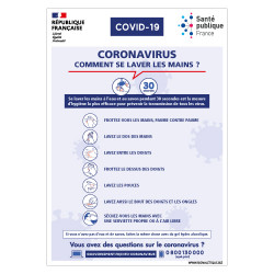 PANNEAU SIGNALETIQUE COVID19 ECOLE - COMMENT SE LAVER LES MAINS PENDANT LE CORONAVIRUS (G1587)