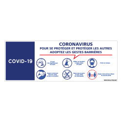 PANNEAU SIGNALISATION COVID ENTREPRISE CORONAVIRUS - APPLICATION DES GESTES BARRIERES POUR LE COVID19 (G1590)