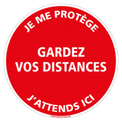 SIGNALISATION AU SOL COVID 19 CORONAVIRUS - GARDEZ VOS DISTANCES DE SECURITE - SIGNALISATION SOL COVID-19 (O0034)