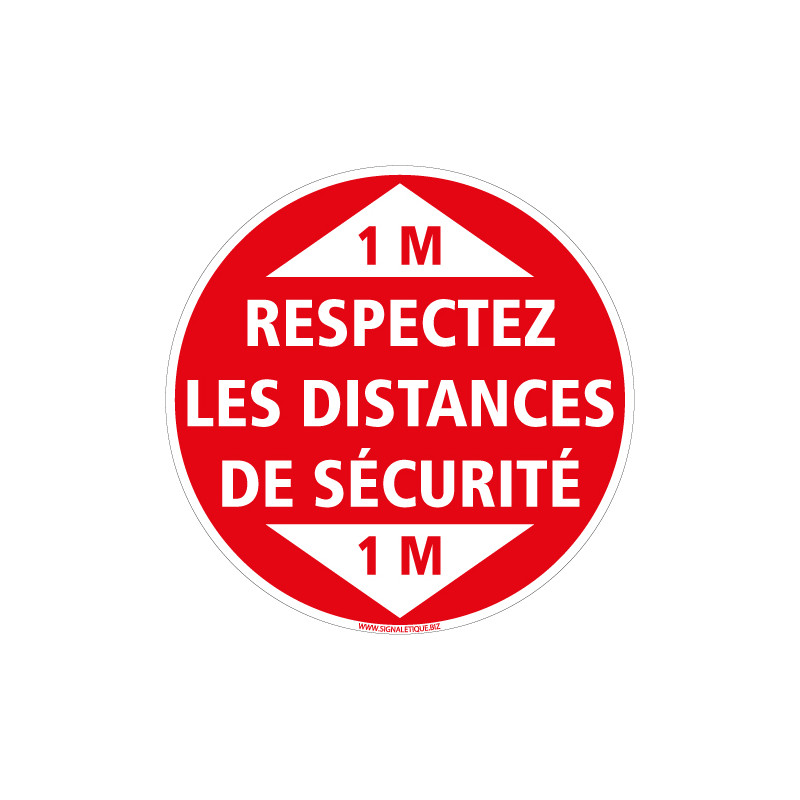 SIGNALETIQUE AU SOL ADHESIF COVID 19 CORONAVIRUS - RESPECTER LES DISTANCES DE SECURITE†