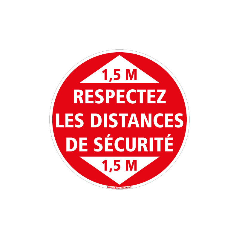 Ruban Adhésif Au Sol Personnalisé - Autocollant Distance De Sécurité Avec Protection Laminée