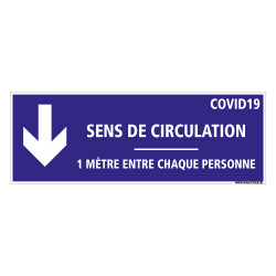 SIGNALETIQUE AU SOL COVID CORONAVIRUS - SENS DE CIRCULATION† - DISTANCES ENTRE CHAQUE PERSONNE - SIGNALETIQUE AU SOL DE PREVENTI
