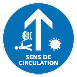 SIGNALETIQUE SOL COVID 19 CORONAVIRUS SPECIAL COMMERCES - CRISE CORONAVIRUS - SENS DE CIRCULATION FLECHE VERS LE HAUT (O0110)