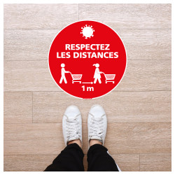 SIGNALISATION AU SOL COVID 19 CORONAVIRUS SPECIAL COMMERCES - RESPECTEZ UNE DISTANCE DE SECURITE