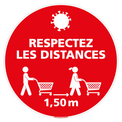 SIGNALISATION AU SOL COVID 19 CORONAVIRUS SPECIAL COMMERCES - RESPECTEZ UNE DISTANCE DE SECURITE