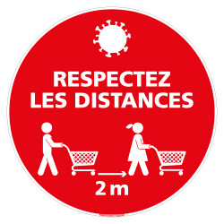 SIGNALISATION AU SOL COVID 19 CORONAVIRUS SPECIAL COMMERCES - RESPECTEZ UNE DISTANCE DE SECURITE