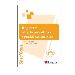 Registre objets mobiliers spécial garagistes